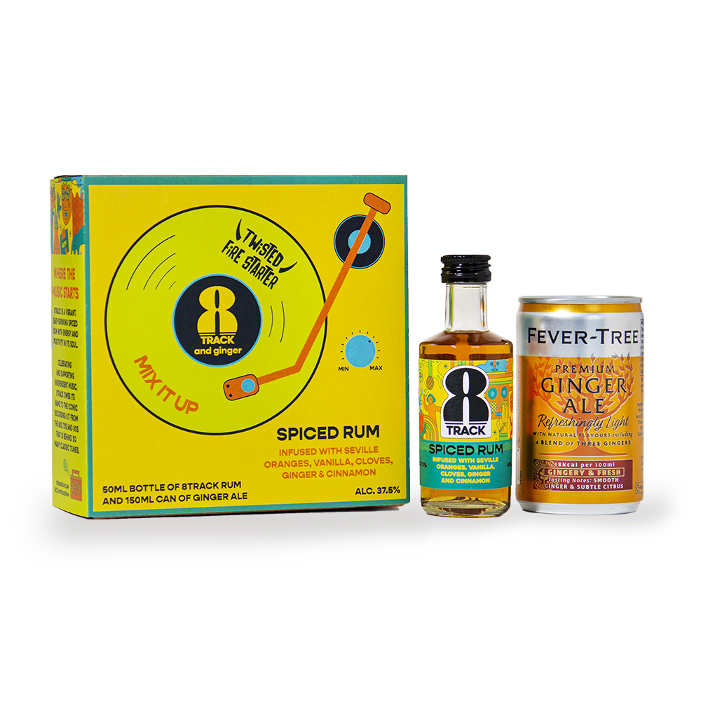 5cl 8Track Spiced Rum & Mixer Gift Pack Shop Online 8Track Rum