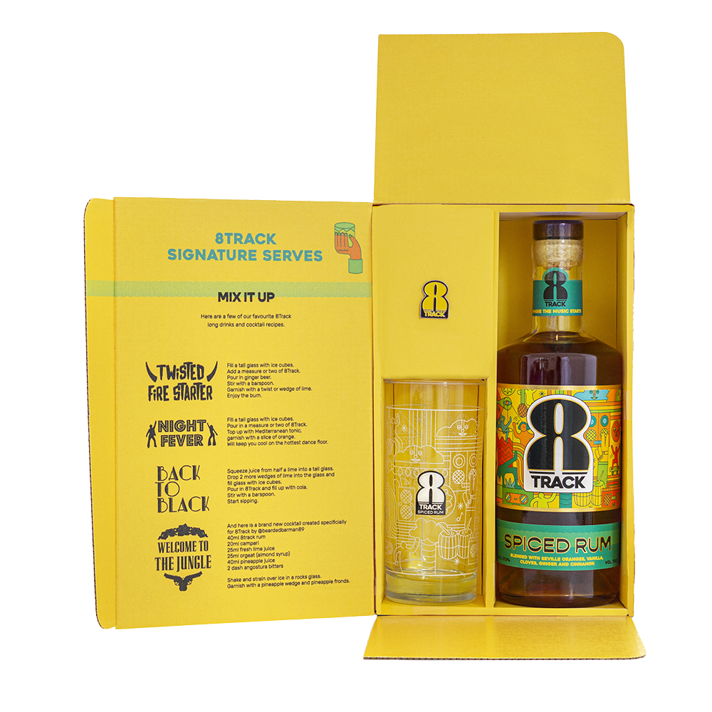 70cl 8Track Spiced Rum Gift Pack
